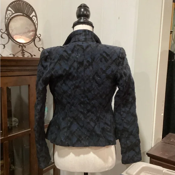 Versace Collection Black Blazer with Tailored Fit and Textured Fabric